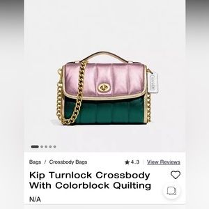 Coach Quilt Color-block Crossbody Pink/Green